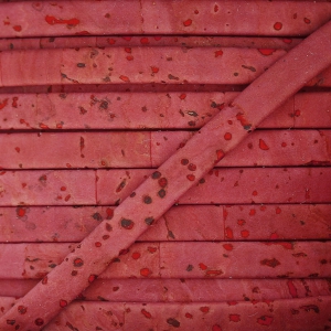 Lacet liège double 5 mm Framboise x 50cm