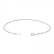 Bracelet jonc diamanté 2 anneaux 47x56 mm en Argent 925 x1