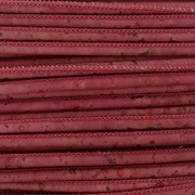 Cordon liège surpiqué 3 mm Bordeaux x 50cm|raw }}