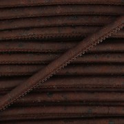 Cordon liège surpiqué 3 mm Brun x 50cm|raw }}