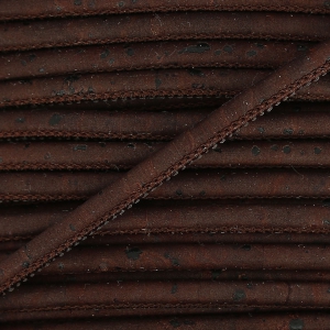 Cordon liège surpiqué 3 mm Brun x 50cm
