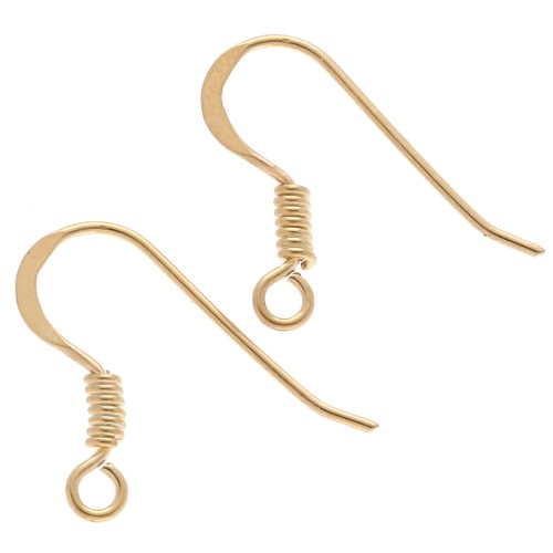 Crochets d'oreilles 16 mm - Argent 925 doré à l'or fin x2
