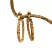 Cordon liège surpiqué motif marbré 3 mm Naturel x 50cm