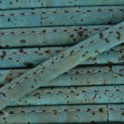 Lacet liège replié surpiqué 6 mm Bleu Gris x 50cm|raw }}