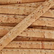Lacet liège replié surpiqué 6 mm Naturel x 50cm