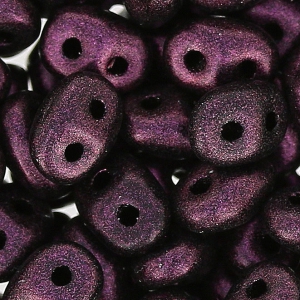 SuperDuo 2,5x5 mm Dark Amethyst Metallic Mat x10g