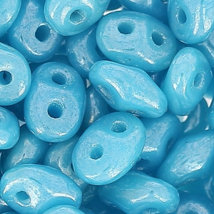 SuperDuo 2,5x5 mm Opaque Blue Turquoise Luster x10g