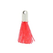 Pompon imitation coton 10-14 mm Coral Fluo/rhodié