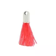 Pompon imitation coton 10-14 mm Coral Fluo/rhodié