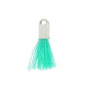 Pompon imitation coton 10-14 mm Green Turquoise/rhodié