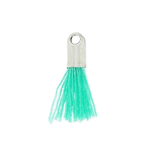 Pompon imitation coton 10-14 mm Green Turquoise/rhodié
