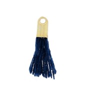 Pompon imitation coton 10-14 mm Bleu Marine/doré|raw }}