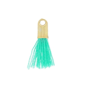 Pompon imitation coton 10-14 mm Green Turquoise/doré