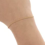 Chaîne maille Forçat double anneaux 1.5 mm - Doré à l'or fin x1m