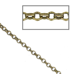Chaîne maille forçat double anneaux 2 mm - Bronze x1m