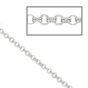 Chaîne maille forçat double anneaux 2 mm - Argenté x1m|raw }}