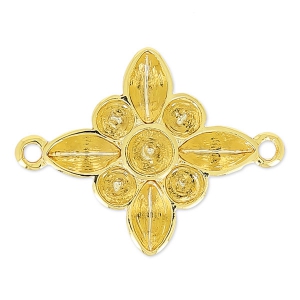 Intercalaire fleur pour cabochons PureCrystal 1028/1088 et 4228 doré
