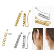 Bijou d'oreille Ear Cuff pour cabochons PureCrystal 1028/1088 3 mm rhodié x1