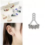 Bijou d'oreille Ear Jacket pour cabochons PureCrystal 1028 et 4428 doré x1