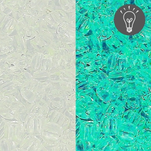 Rocaille Toho 11/0 TO11R2700 - Glow In The Dark - Crystal/Green Splash x8g