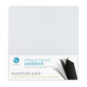Assortiment de 16 feuilles cardstock Silhouette 30x30 cm Blanc/Gris/Noir