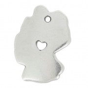 Breloque pays Allemagne 23x16 mm Placage Argent fin vieilli x1