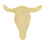 Intercalaire tête de taureau 2 trous 42 mm doré satiné x1|raw }}