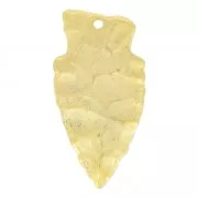 Pendentif pointe de flèche martelée 41 mm doré satiné x1