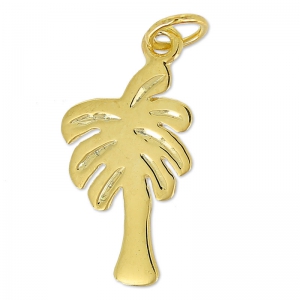 Breloque palmier 23 mm en Argent 925 doré x1