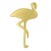 Breloque flamant rose 24x14 mm - Argent 925 doré x1|raw }}