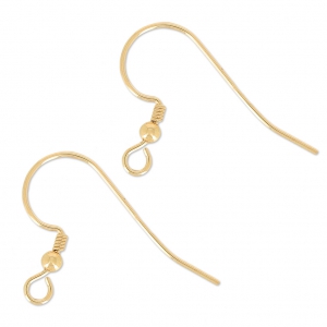 Crochets d'oreilles 17 mm en Gold filled (or laminé)    x2