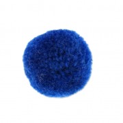 Pompon rond synthétique 2 cm Bleu Dur x1