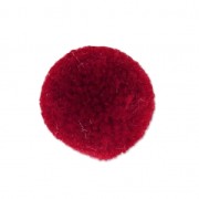 Pompon rond synthétique 2 cm Bordeaux x1