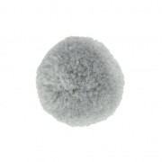 Pompon rond synthétique 2 cm Gris x1