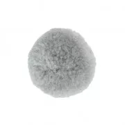 Pompon rond synthétique 2 cm Gris x1