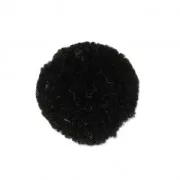 Pompon rond synthétique 2 cm Noir x1