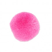 Pompon rond synthétique 2 cm Rose x1