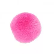 Pompon rond synthétique 2 cm Rose x1