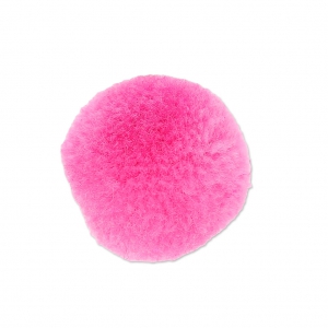 Pompon rond synthétique 2 cm Rose x1