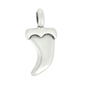 Breloque dent de requin 27x13 mm Placage Argent fin vieilli x1