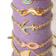 Intercalaire poisson résine époxy 2 anneaux 29 mm Rose/doré x1