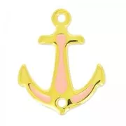 Intercalaire ancre résine époxy 2 anneaux 23 mm Light Coral/doré x1