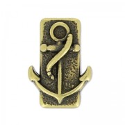 Poussoir décor ancre pour cordons 3 mm bronze x1
