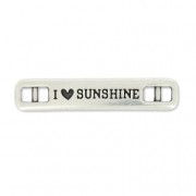 Intercalaire pour bracelet I love sunshine 36x7 mm Placage Argent fin vieilli x1|raw }}