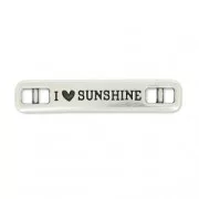 Intercalaire pour bracelet I love sunshine 36x7 mm Placage Argent fin vieilli x1