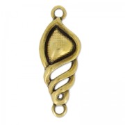 Intercalaire coquillage 2 anneaux 21x10 mm bronze x1|raw }}
