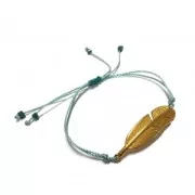 Intercalaire plume pour bracelet  45x11 mm Placage Argent fin vieilli x1