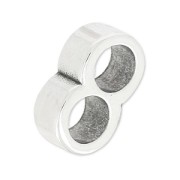 Poussoir double pour cordon 5 mm 13x8 mm Placage Argent fin vieilli x1