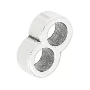 Poussoir double pour cordon 5 mm 13x8 mm Placage Argent fin vieilli x1