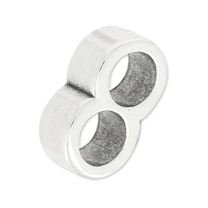 Poussoir double pour cordon 5 mm 13x8 mm Placage Argent fin vieilli x1